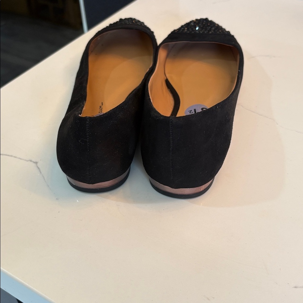 Jessica Simpson black Black Suede ballet  Flats with Embellished Toes - Picture 3 of 7